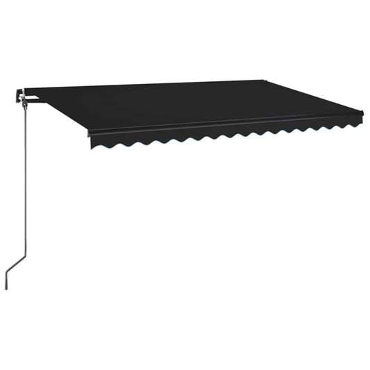Manual Awning 4 x 3.5 m 100% Polyester Drop 350 cm Anthracite