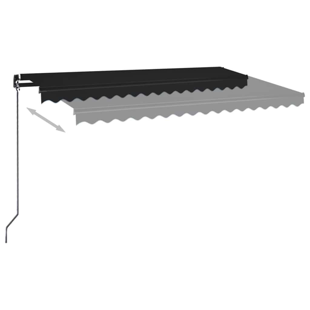 vidaXL Manual Retractable Awning 400x350 cm Anthracite 6