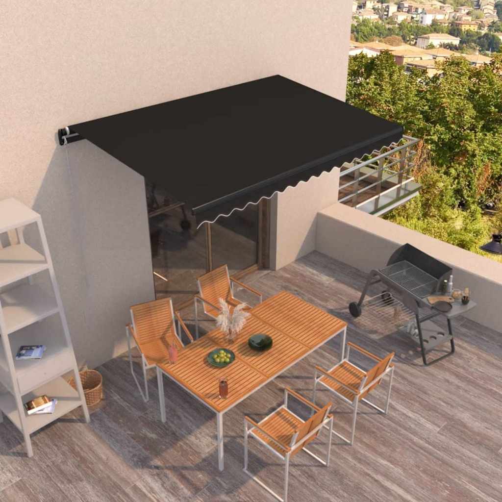 vidaXL Manual Retractable Awning 400x350 cm Anthracite 1
