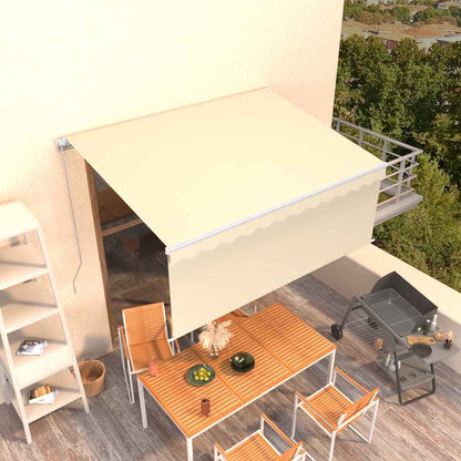 vidaXL Manual Retractable Awning with Blind 3x2.5m Cream 1