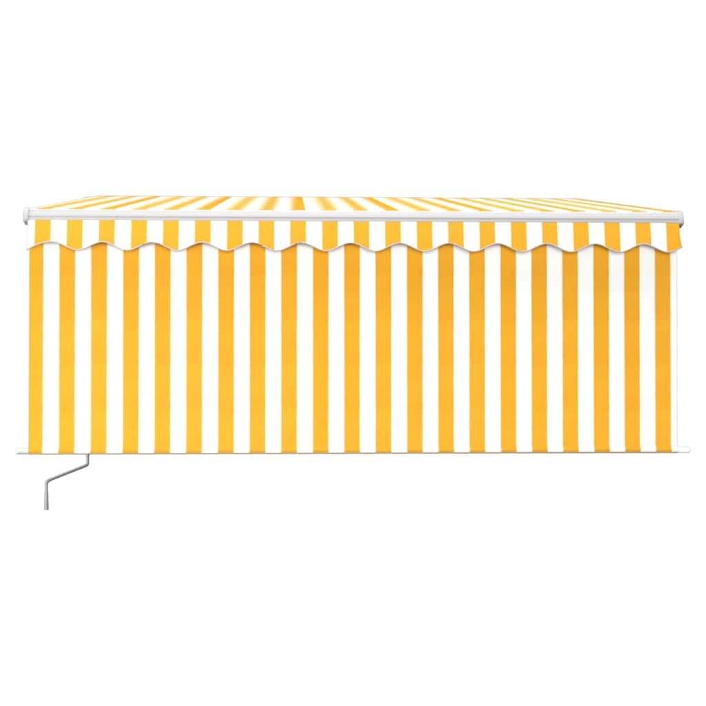 vidaXL Manual Retractable Awning with Blind 3x2.5m Yellow&White 3