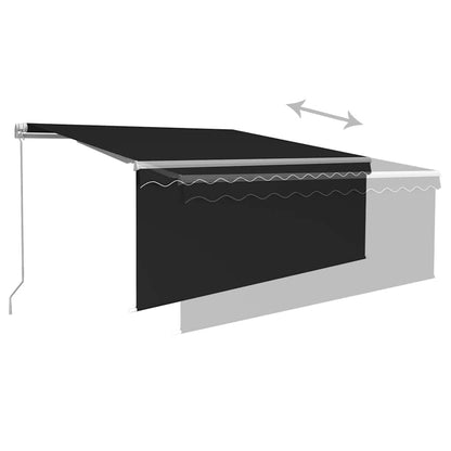 vidaXL Manual Retractable Awning with Blind 3x2.5m Anthracite 6