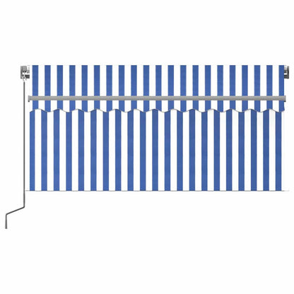 vidaXL Manual Retractable Awning with Blind&LED 3,5x2,5m Blue&White 3