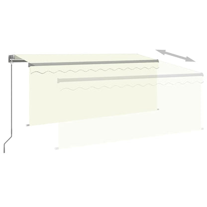 vidaXL Manual Retractable Awning with Blind&LED 3,5x2,5m Cream 6