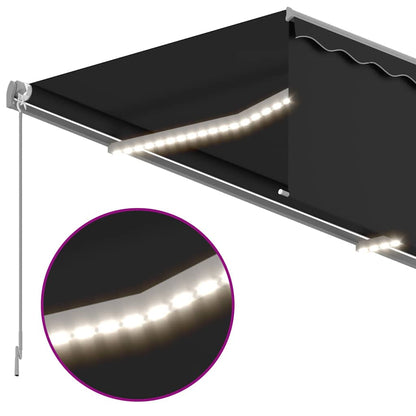 vidaXL Manual Retractable Awning with Blind&LED 3,5x2,5m Anthracite 4