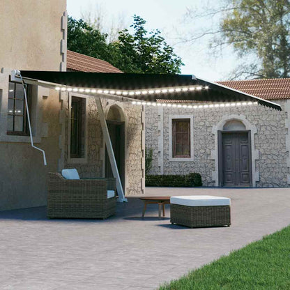 Manual Awning with Solar LED 4.5 x 3 m Drop 300 cm Anthracite