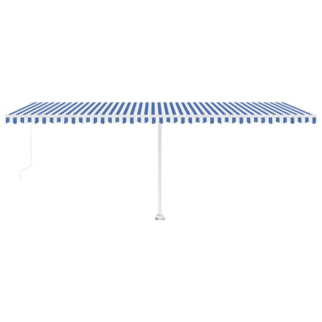 Manual Awning 4 x 3.5 m 100% Polyester Drop 350 cm Blue and white