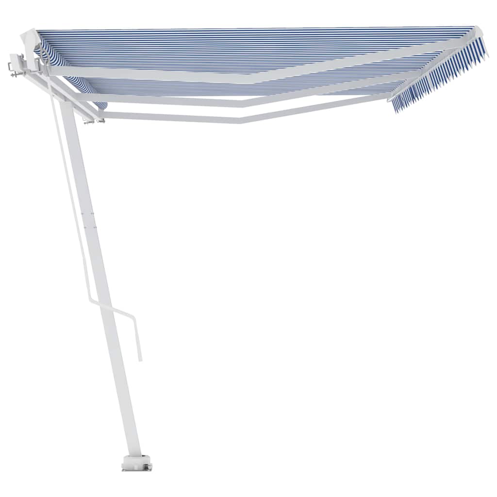 Manual Awning 4 x 3.5 m 100% Polyester Drop 350 cm Blue and white