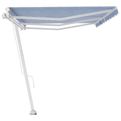 Manual Awning 4 x 3.5 m 100% Polyester Drop 350 cm Blue and white