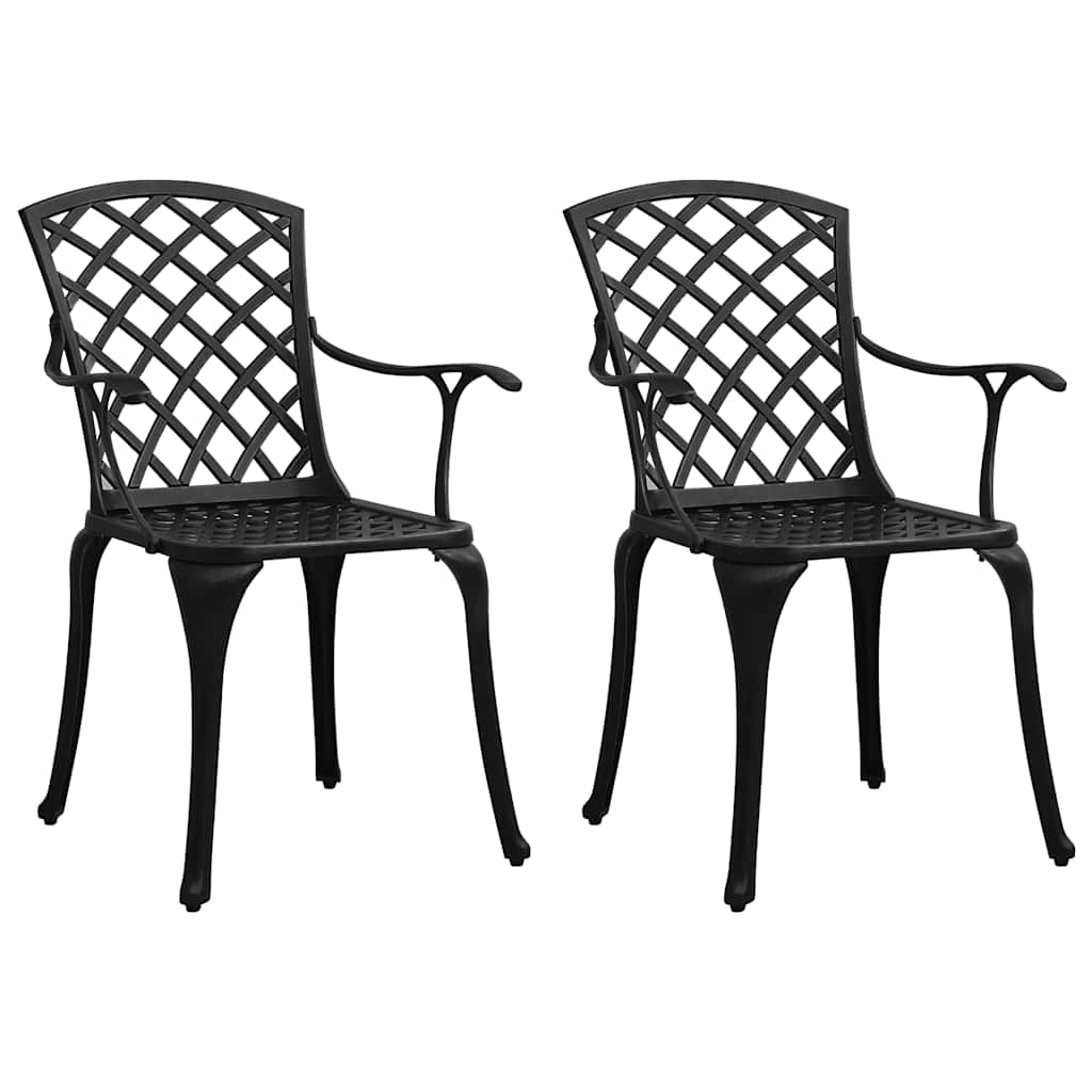 vidaXL 3 Piece Bistro Set Cast Aluminium Black 3