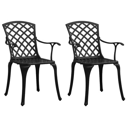 vidaXL 3 Piece Bistro Set Cast Aluminium Black 3