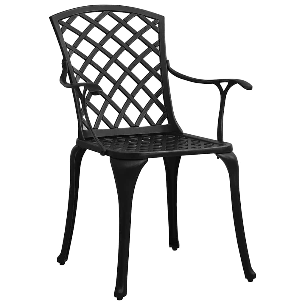 vidaXL 3 Piece Bistro Set Cast Aluminium Black 4