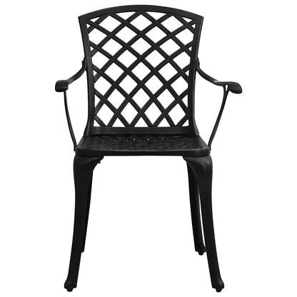 vidaXL 3 Piece Bistro Set Cast Aluminium Black 5
