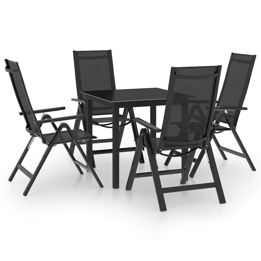 vidaXL 5 Piece Garden Dining Set Aluminium Anthracite 1
