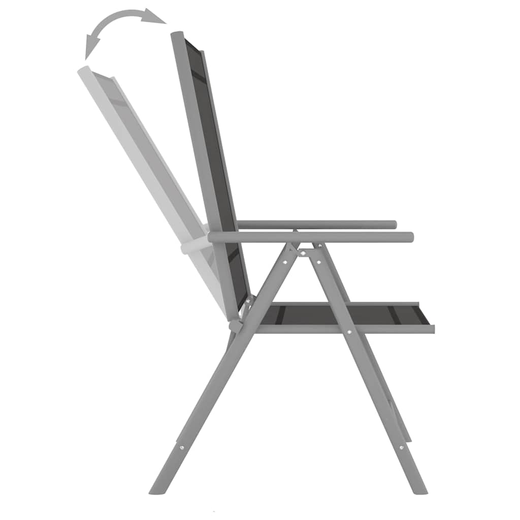 vidaXL 9 Piece Garden Lounge Set Black and Silver 6