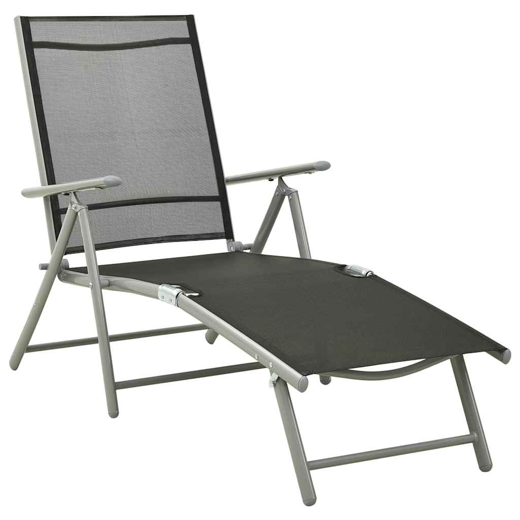 vidaXL 9 Piece Garden Lounge Set Black and Silver 4