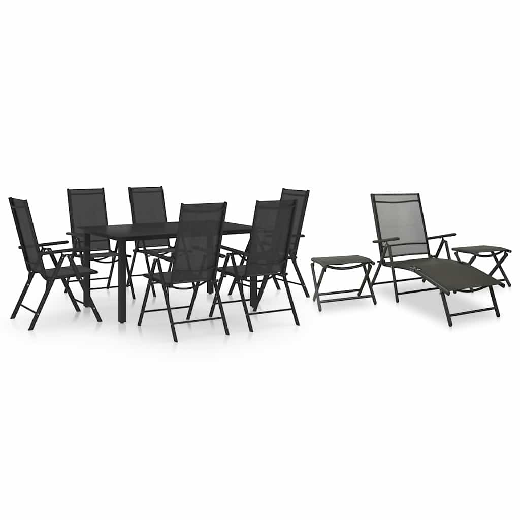 12 Piece Garden Dining Black
