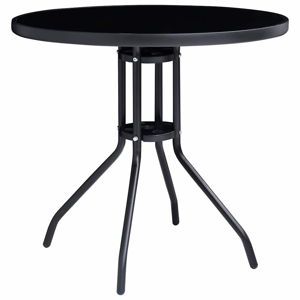 vidaXL 5 Piece Bistro Set Black and Anthracite 2