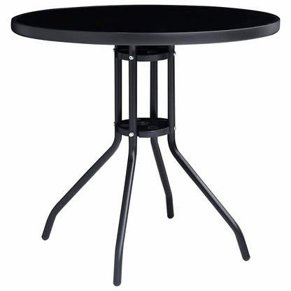 vidaXL 5 Piece Bistro Set Black and Anthracite 2