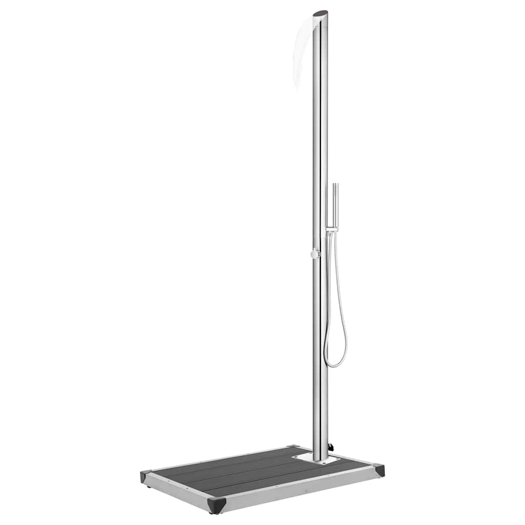 Garden Shower with Base 225 cm Stainless Steel 80 x 62 x 5 cm