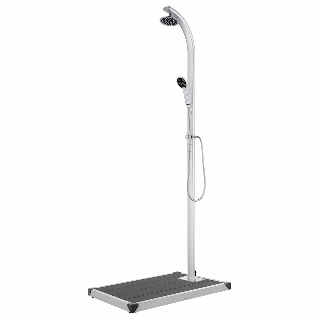 vidaXL Garden Shower with Grey Base 220 cm Aluminium 1