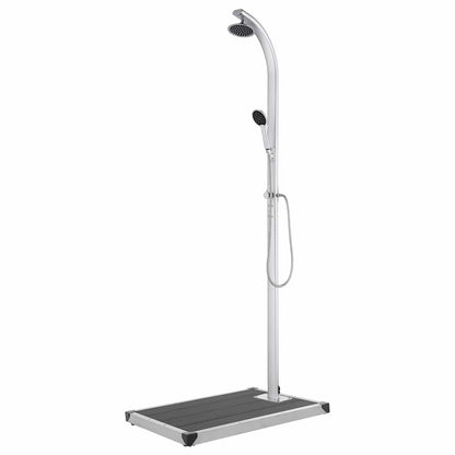 vidaXL Garden Shower with Grey Base 220 cm Aluminium 1