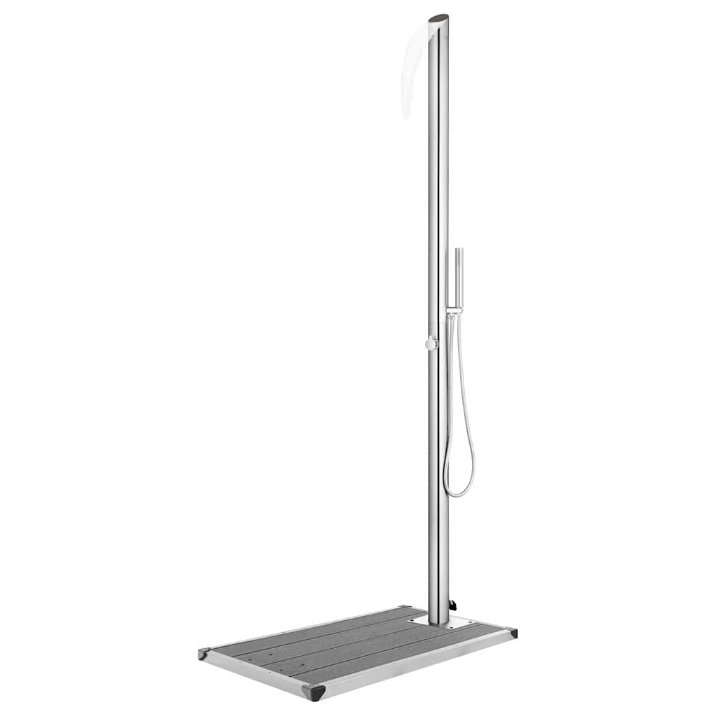 Garden Shower with Base 225 cm Stainless Steel 110 x 62 x 5 cm