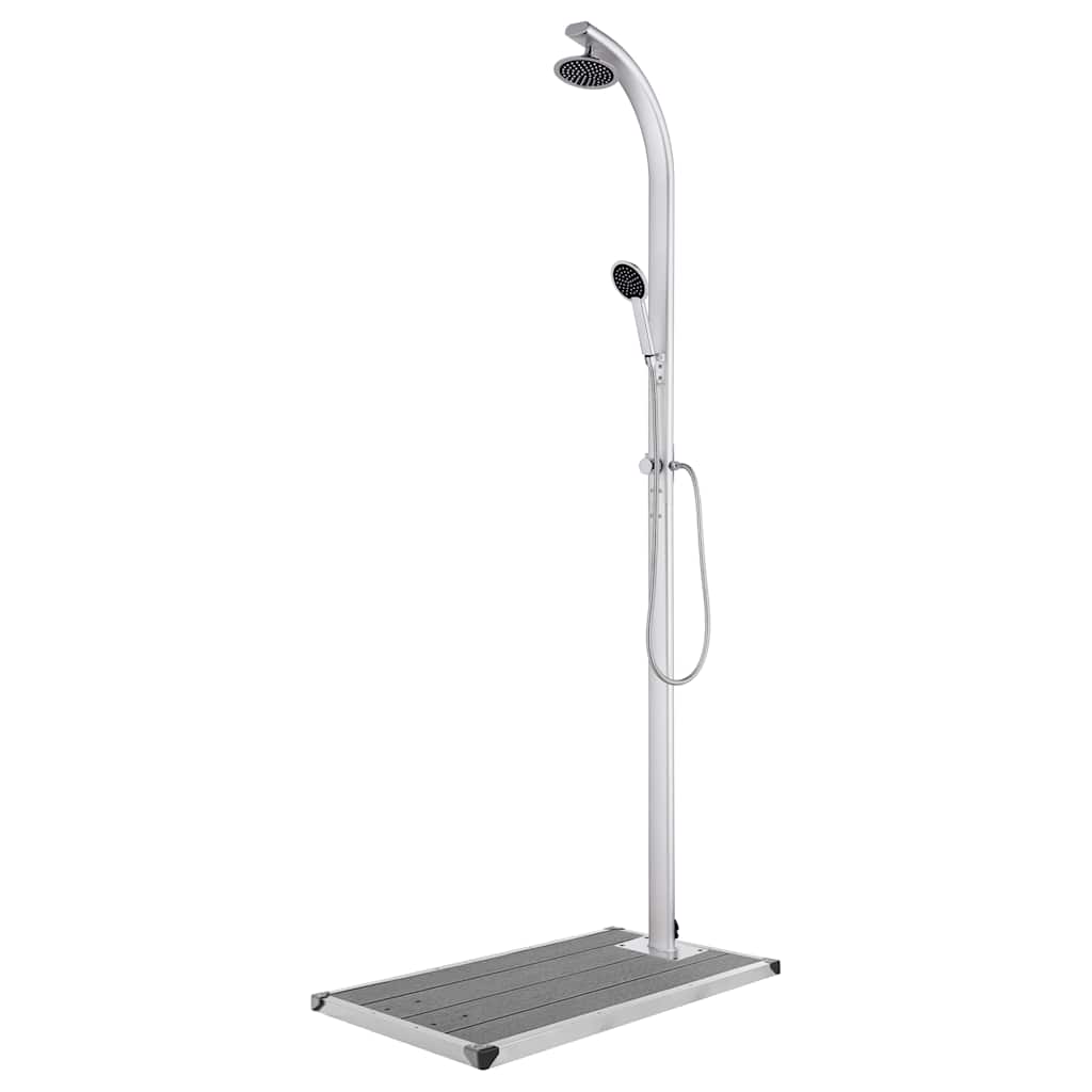 vidaXL Garden Shower with Grey Base 220 cm Aluminium 1