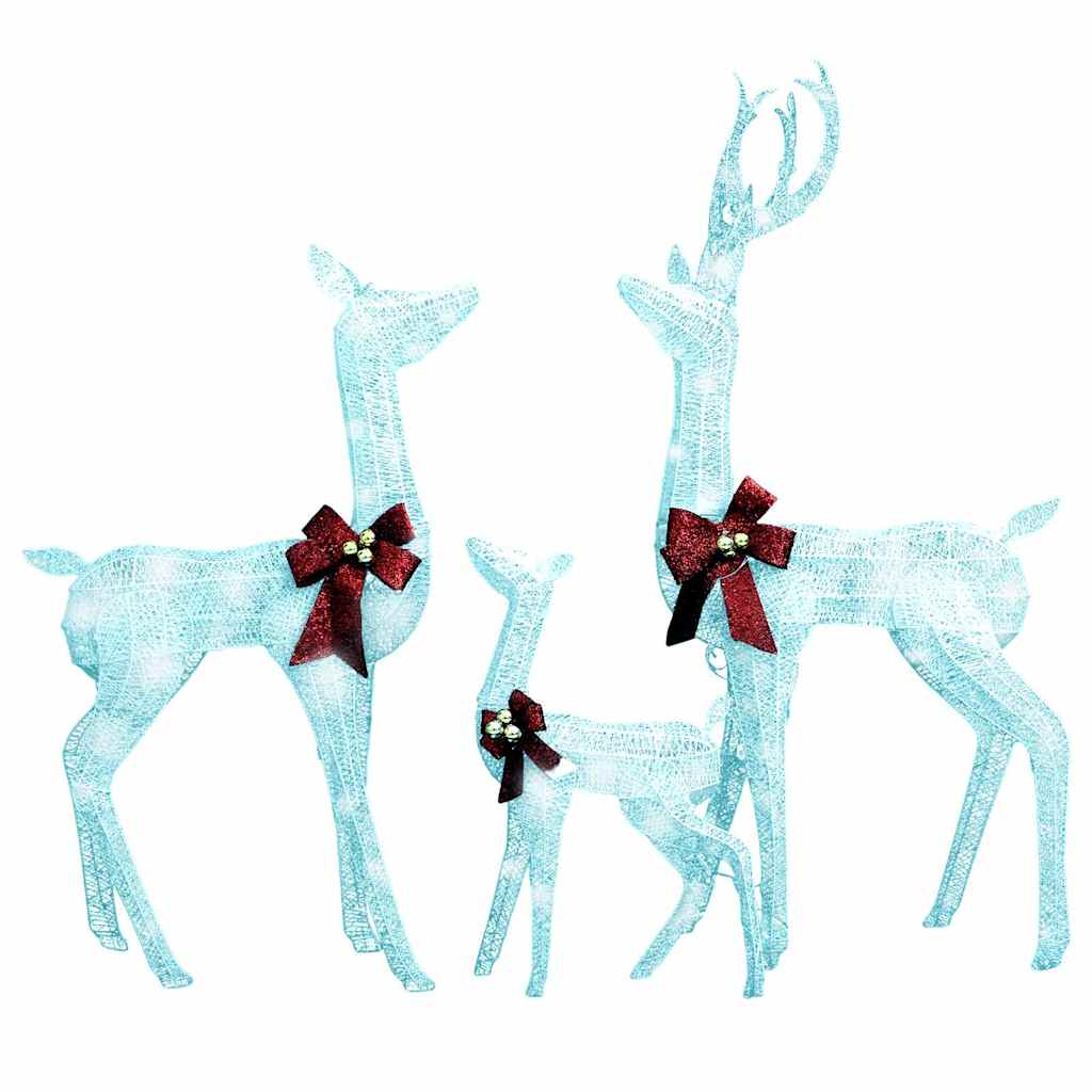 vidaXL Reindeer Family Christmas Decoration White and Silver 201 LEDs 2