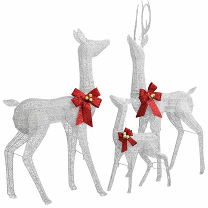 vidaXL Reindeer Family Christmas Decoration White and Silver 201 LEDs 3