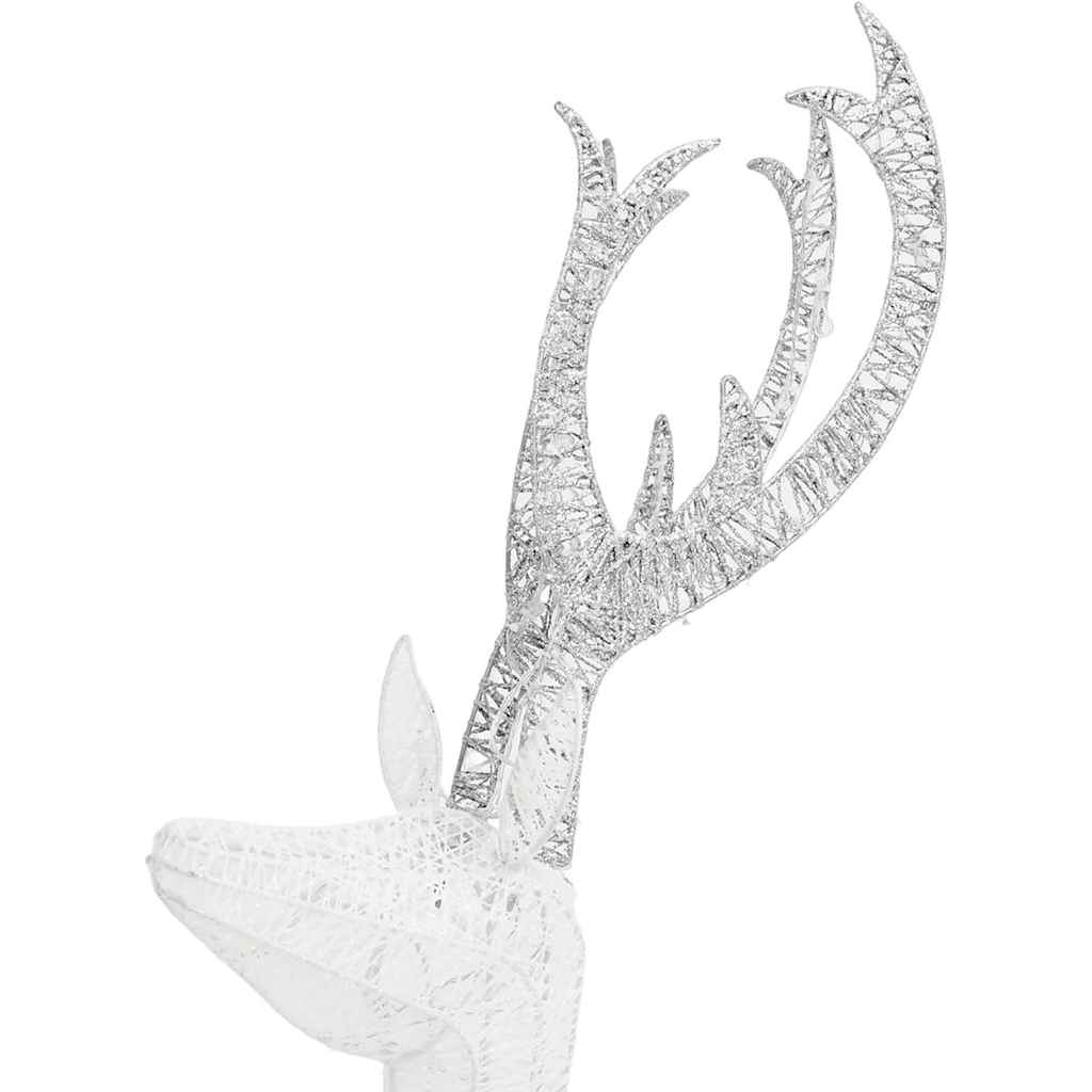 vidaXL Reindeer Family Christmas Decoration White and Silver 201 LEDs 5