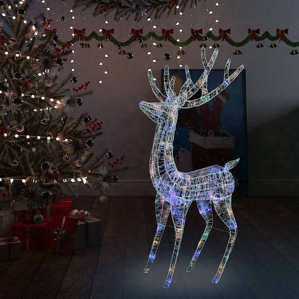 XXL Acrylic Christmas Reindeer 250 LED 180 cm Width 96 cm Multicolour