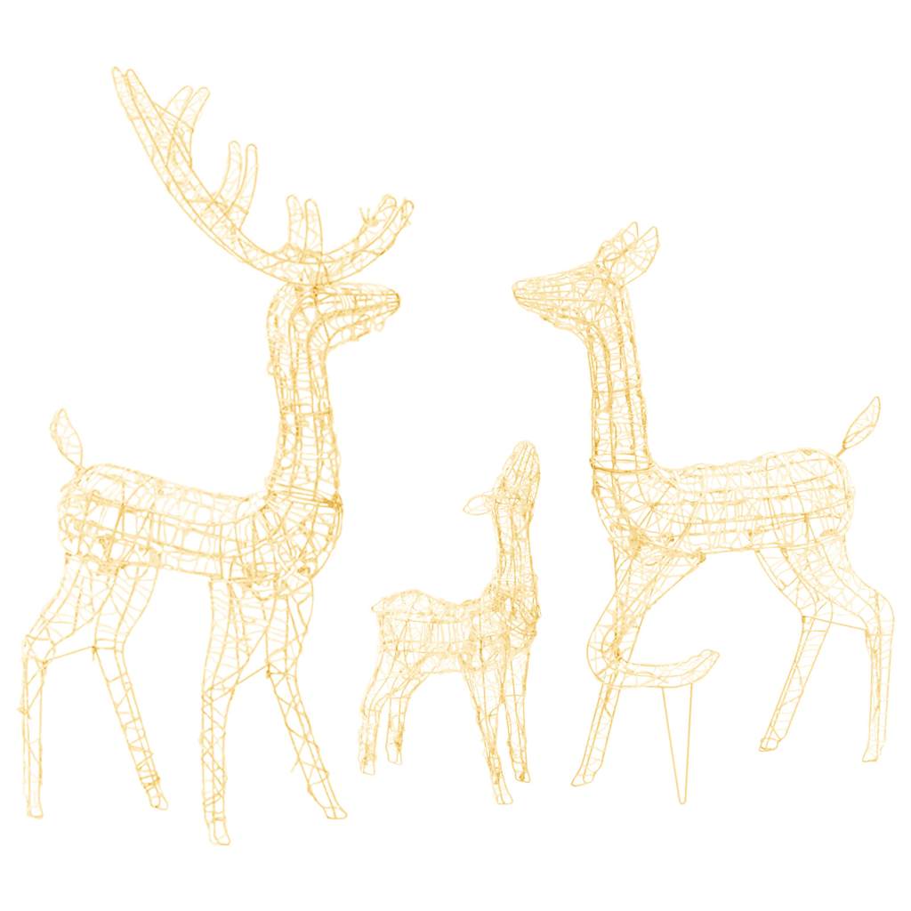 Acrylic Reindeer Family Christmas Decoration 300 LED Warm white