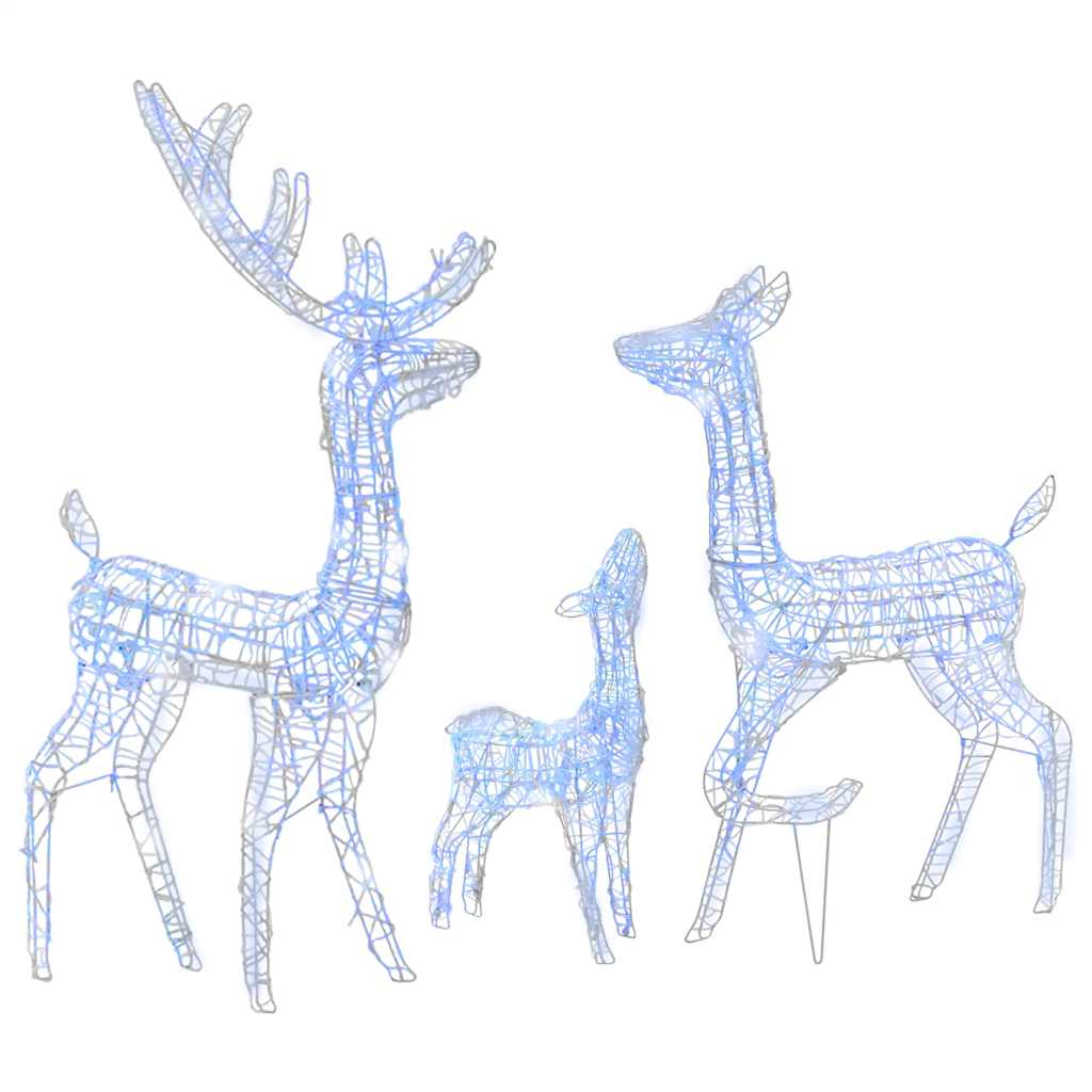 329795 vidaXL Acrylic Reindeer Family Christmas Decoration 300 LED Blue 2