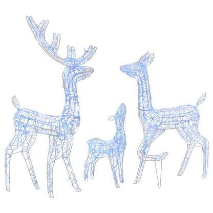 329795 vidaXL Acrylic Reindeer Family Christmas Decoration 300 LED Blue 2