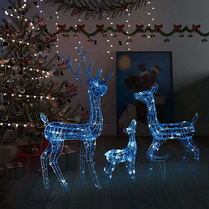 329795 vidaXL Acrylic Reindeer Family Christmas Decoration 300 LED Blue 1