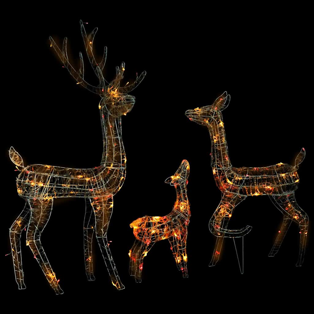 329796 vidaXL Acrylic Reindeer Family Christmas Decoration 300 LED Colourful 2