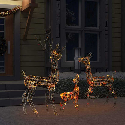 329796 vidaXL Acrylic Reindeer Family Christmas Decoration 300 LED Colourful 3