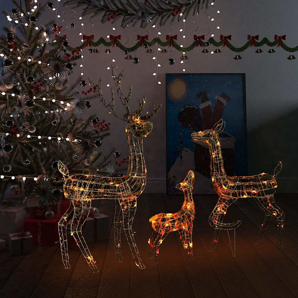 329796 vidaXL Acrylic Reindeer Family Christmas Decoration 300 LED Colourful 1