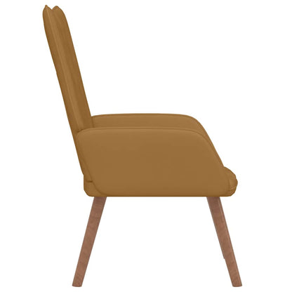 Relaxing Chair with a Stool Velvet Кафяв Without footrest