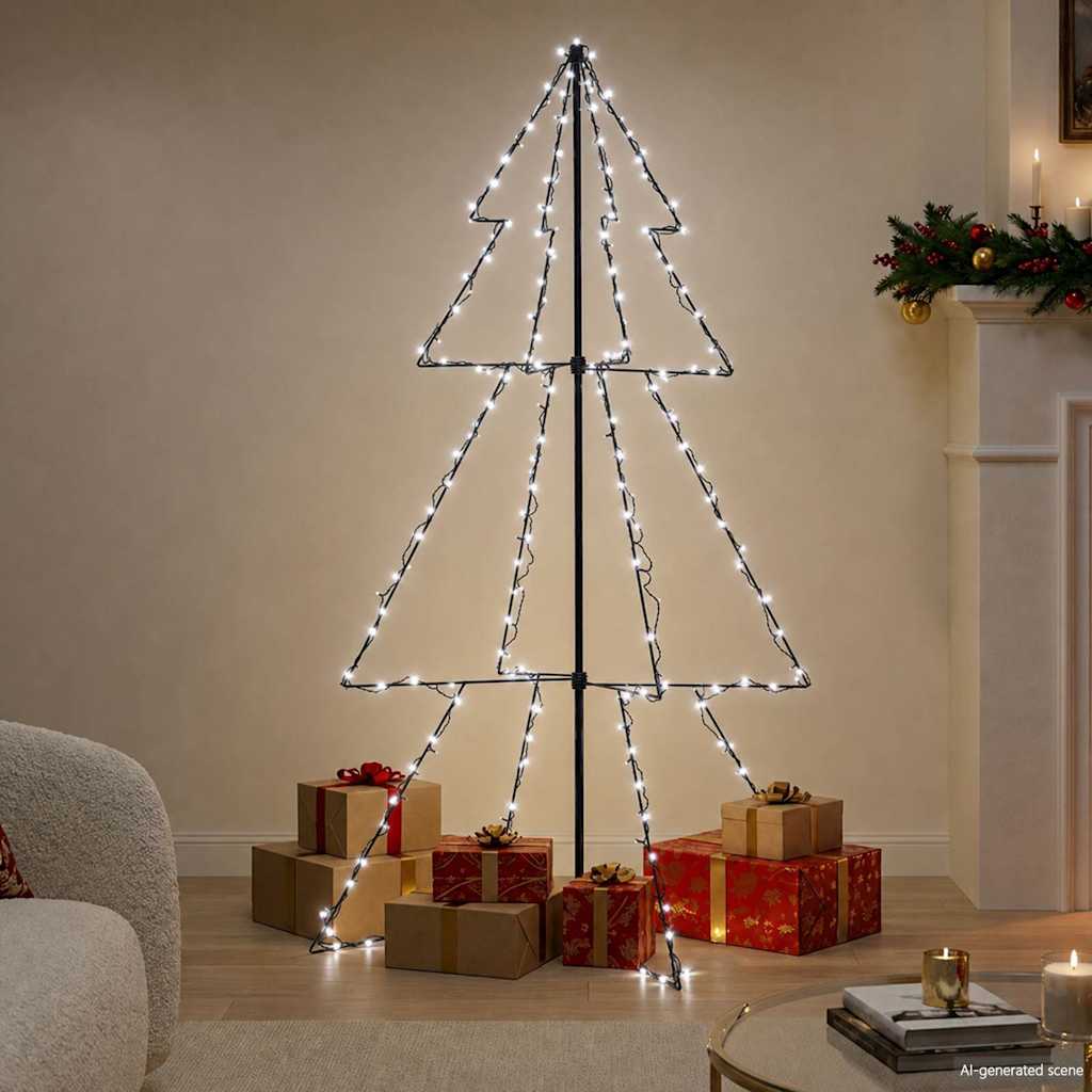 Christmas Cone Tree 160 LEDs Indoor and Outdoor 78x120 cm Cold white 150 cm 98 cm