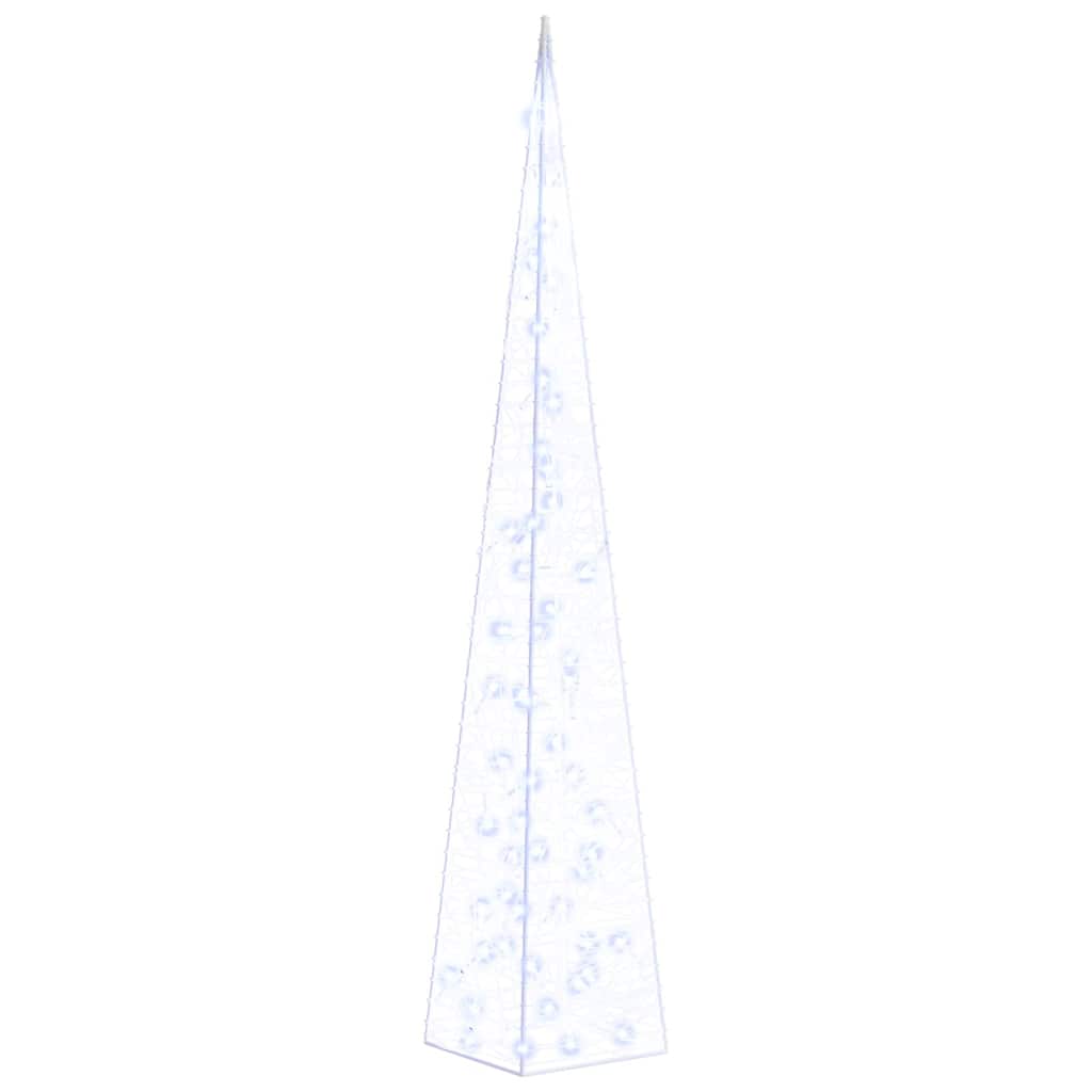 Acrylic Decorative LED Light Cone with Battery Blue 120 cm