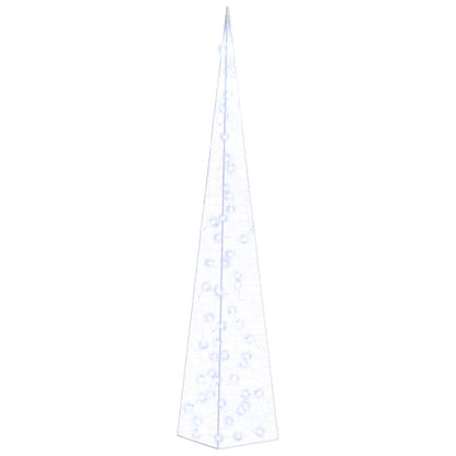 Acrylic Decorative LED Light Cone with Battery Blue 120 cm