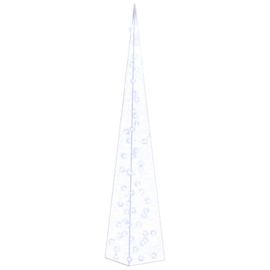 Acrylic Decorative LED Light Cone with Battery Blue 120 cm