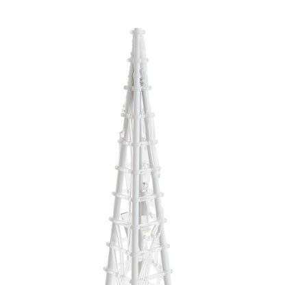 Acrylic Decorative LED Light Cone with Battery Blue 120 cm