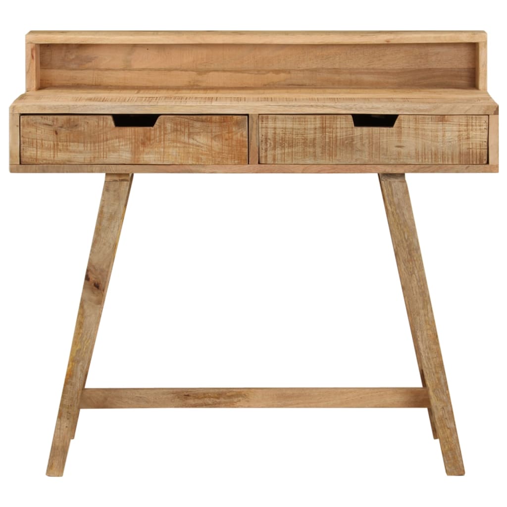 vidaXL Desk | Natural wood | Solid rough mango wood | Medium | Desk 2