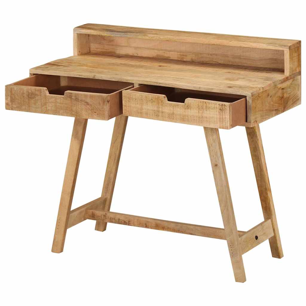 vidaXL Desk | Natural wood | Solid rough mango wood | Medium | Desk 3