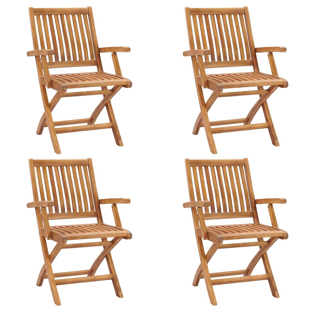 vidaXL Folding Chairs Solid Teak Wood