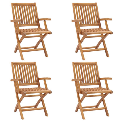 vidaXL Folding Chairs Solid Teak Wood