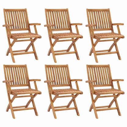 vidaXL Folding Chairs Solid Teak Wood